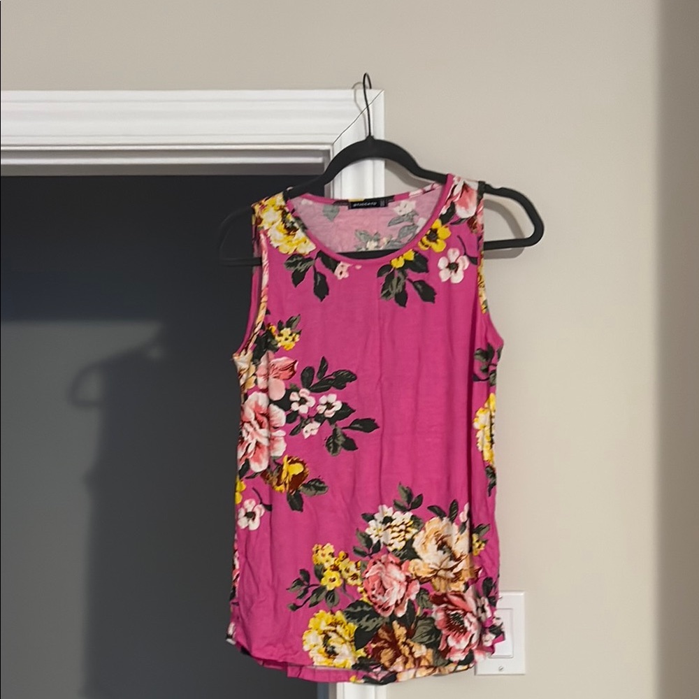 Floral Pink Sleeveless Top